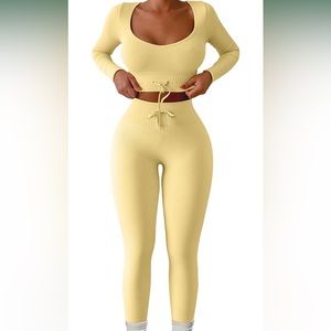 Two piece cute long sleeve/legging lounge/workout set